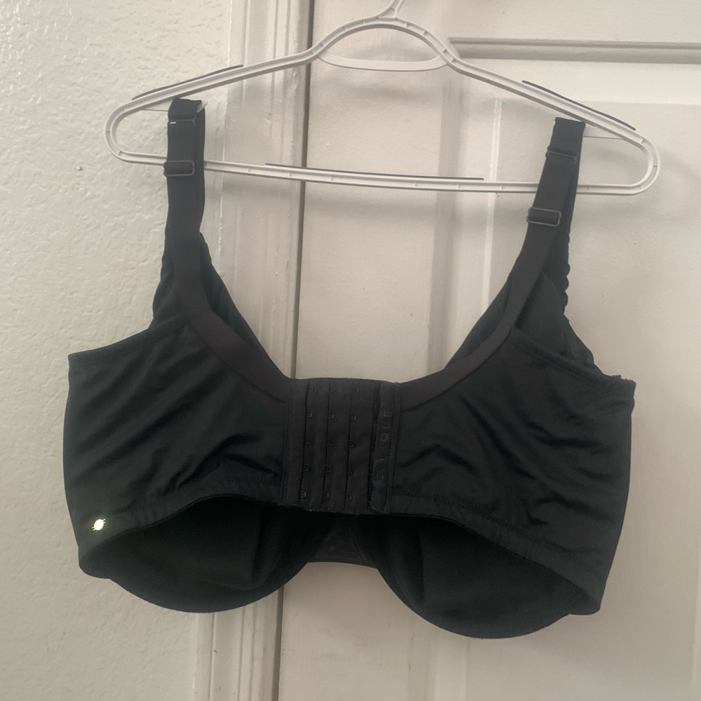 Cacique Unlined Full Coverage Underwire Support Bra, Size 38K Black EUC - Picture 7 of 8